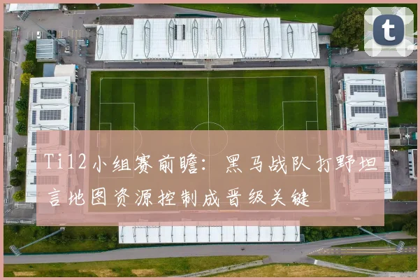 Ti12小组赛前瞻：黑马战队打野坦言地图资源控制成晋级关键